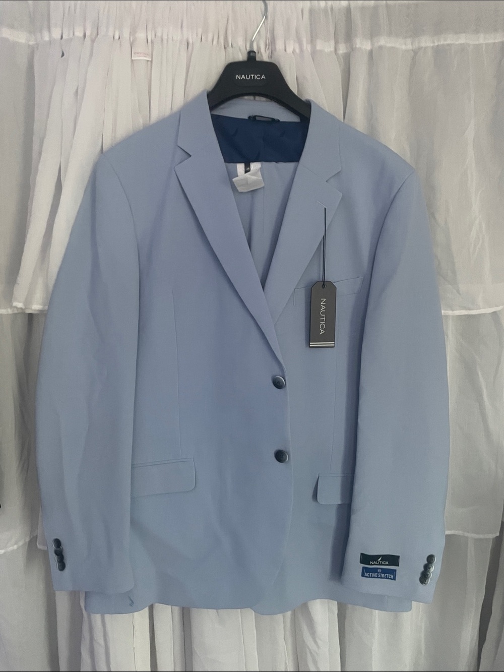 Nautica Pale Blue Men's Two-Button Sport Coat and matching pantsuit